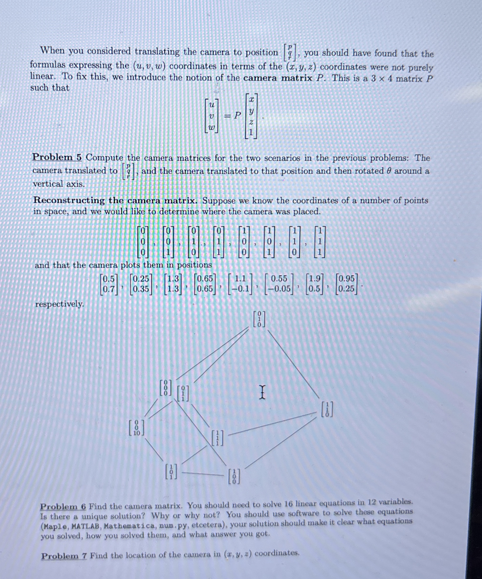 When you considered translating the camera to