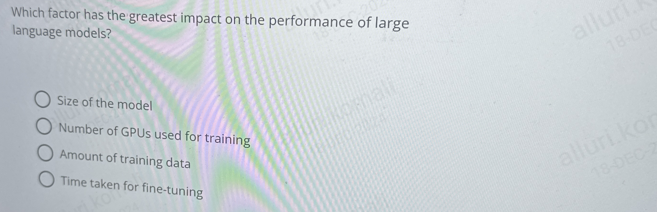 Which factor has the greatest impact on the