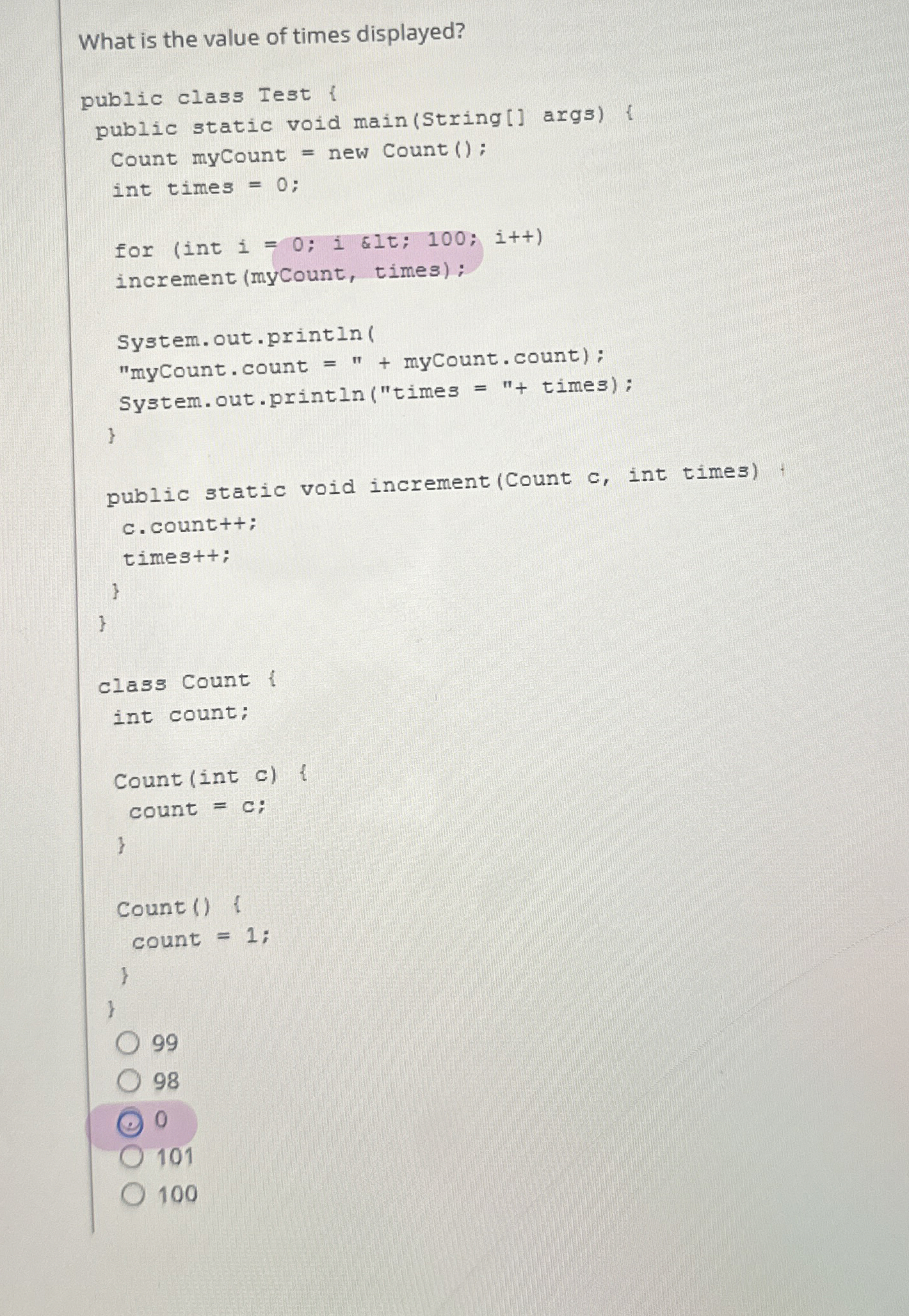 What is the value of times displayed? public