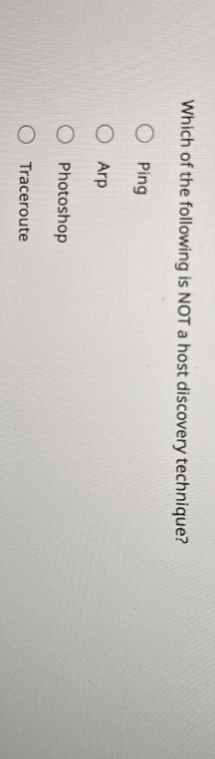 Which of the following is NOT a host discovery