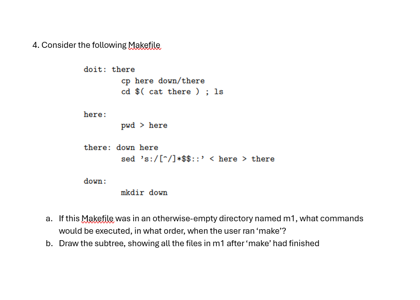 Consider the following Makefile doit: there cp