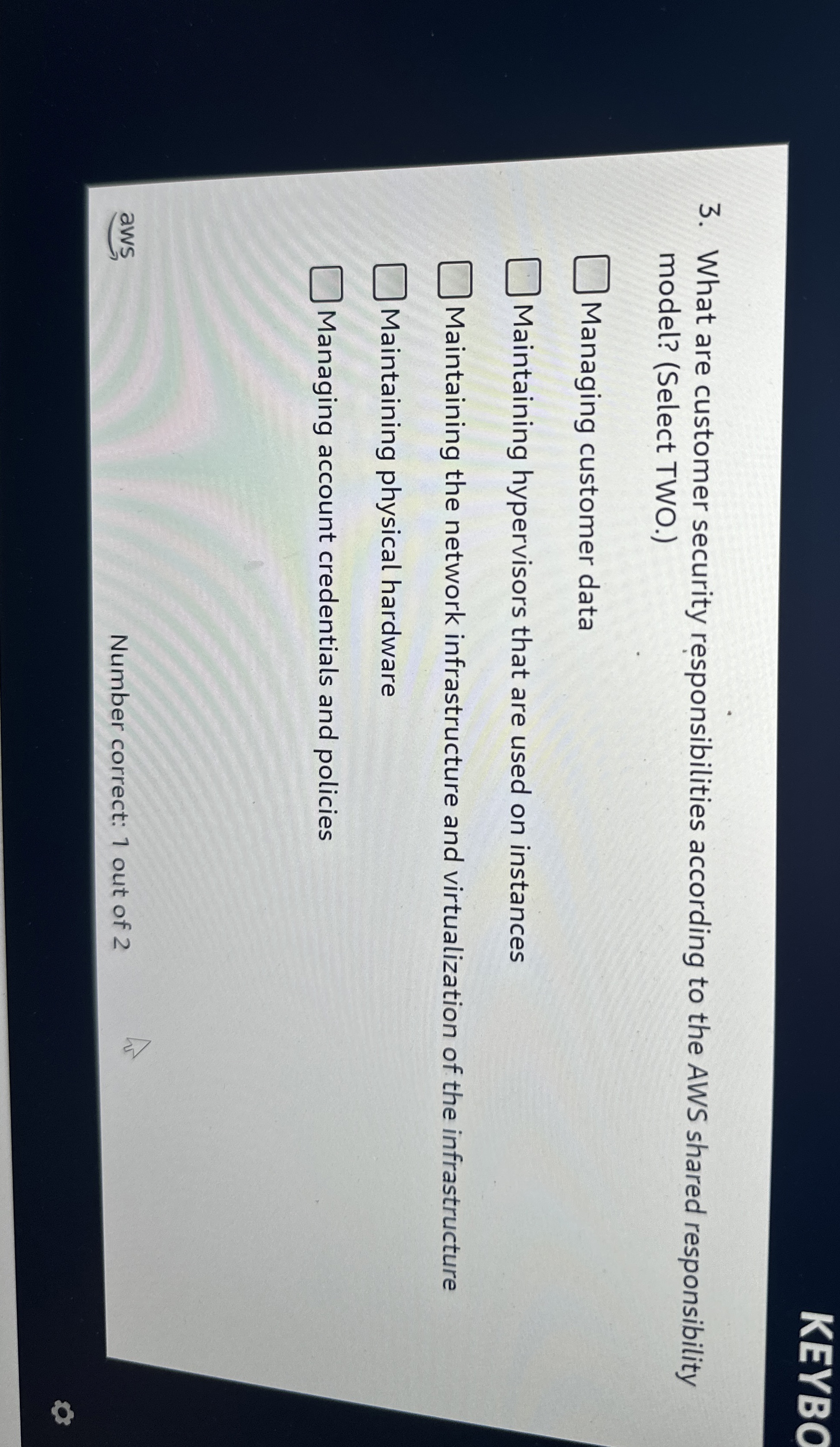 KEYBO 3 . What are customer security