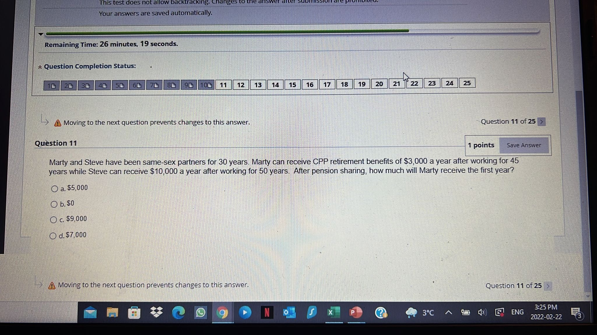 This test does not allow backtracking. Changes t