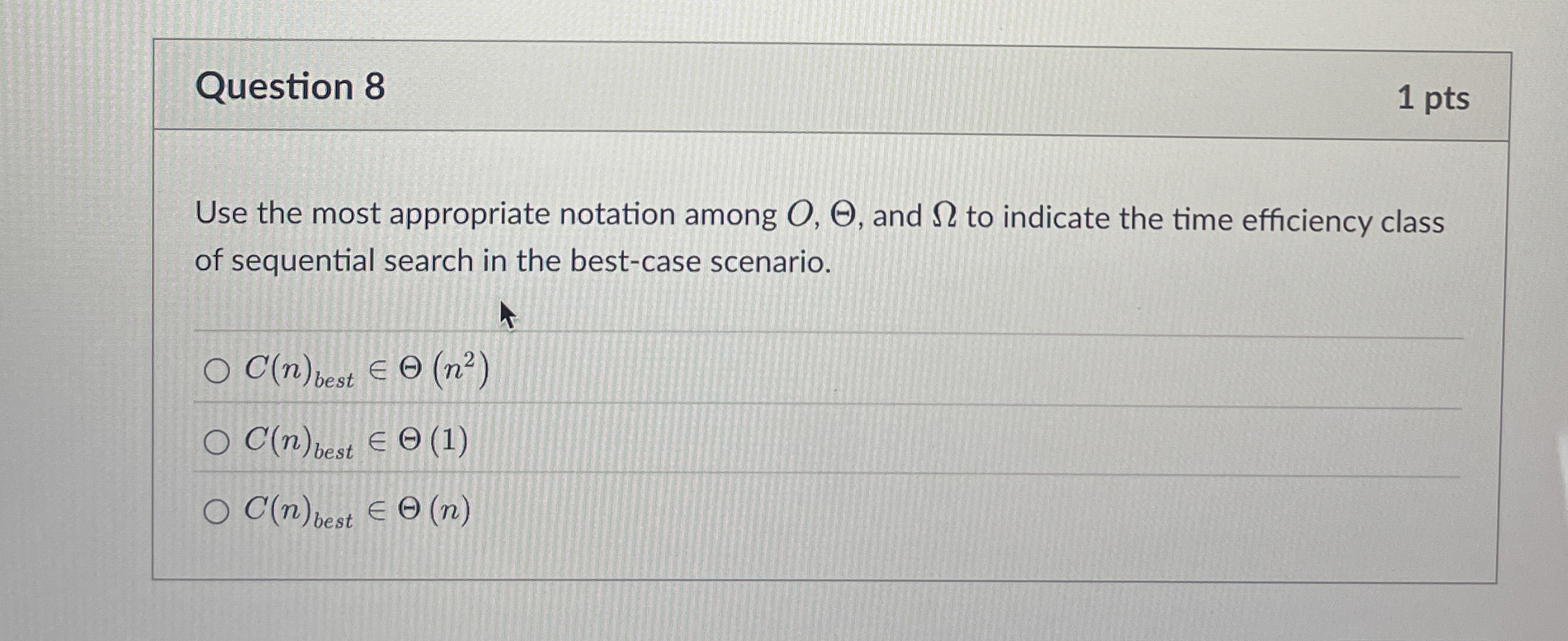 Question 8 Use the most appropriate notation