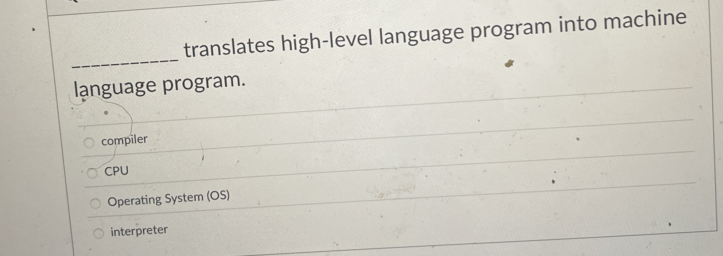q , translates high - level language program into