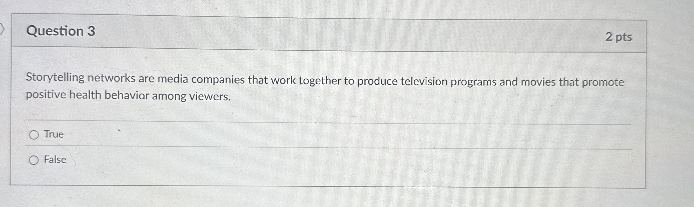 Question 3 Storytelling networks are media