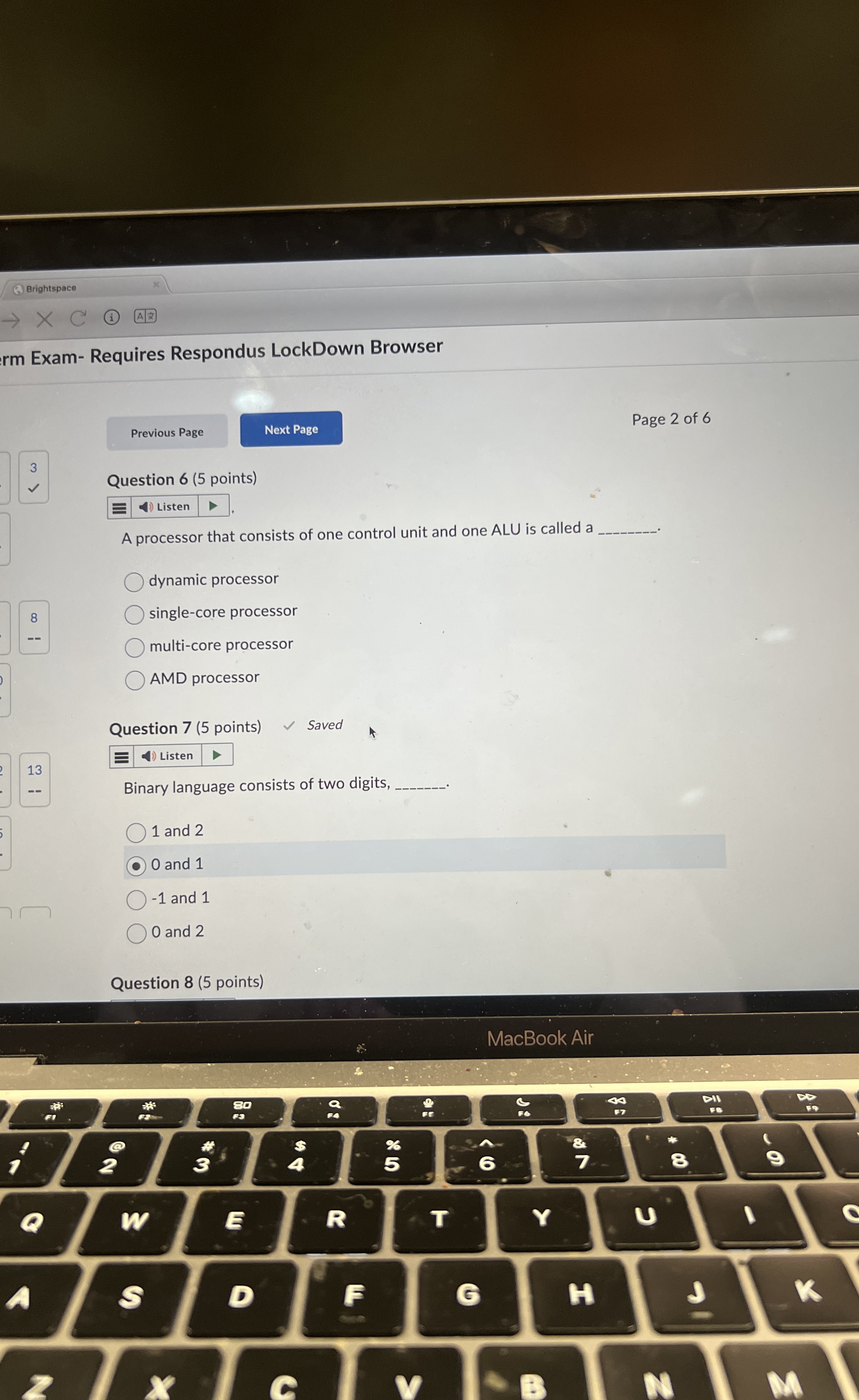 A processor that consists of one control unit and