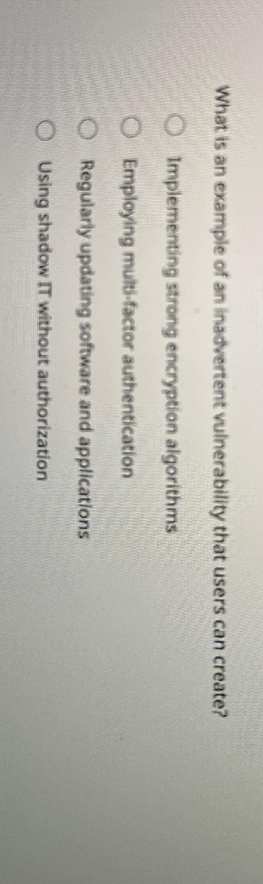 What is an example of an inadvertent