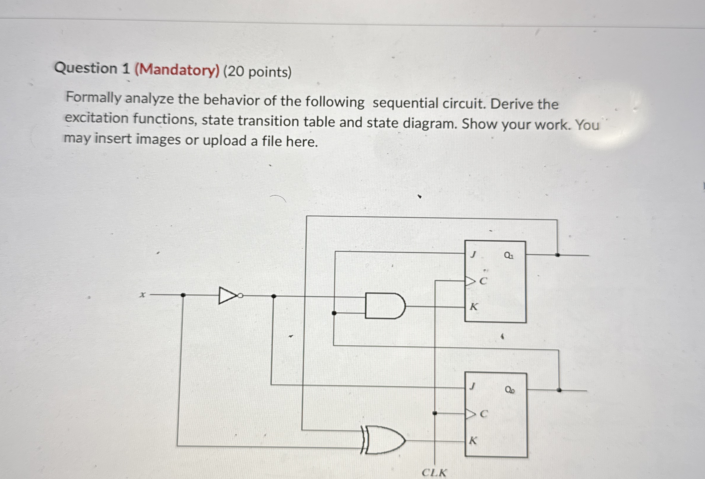 Question 1 ( Mandatory ) ( 2 0 points ) Formally