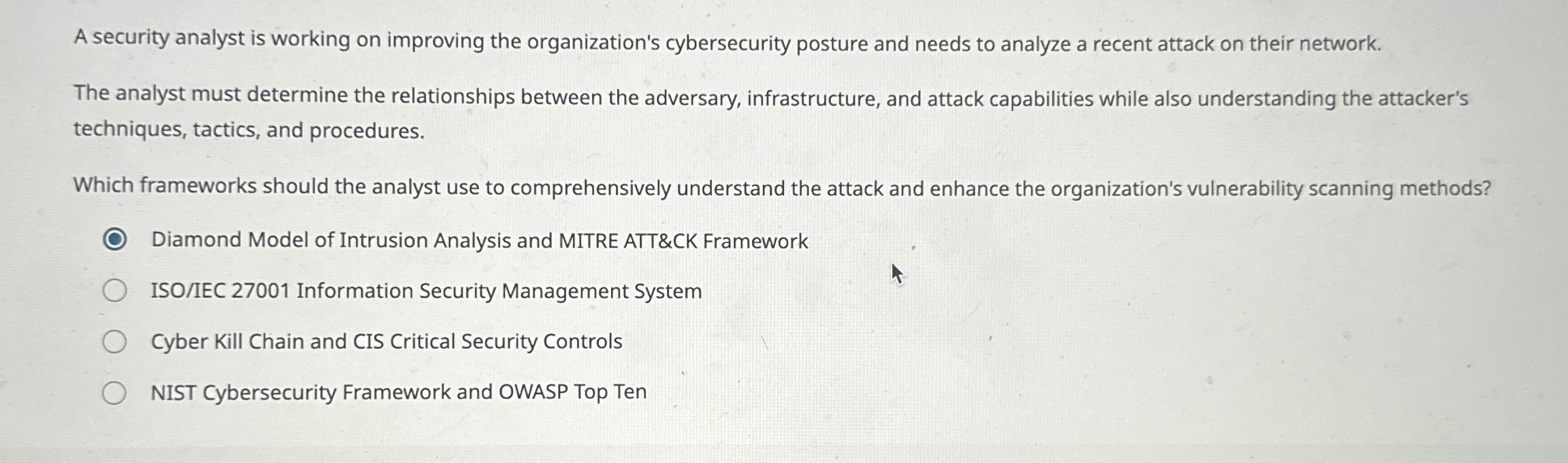 A security analyst is working on improving the