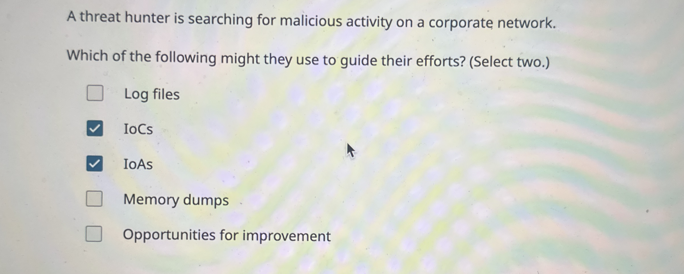 A threat hunter is searching for malicious