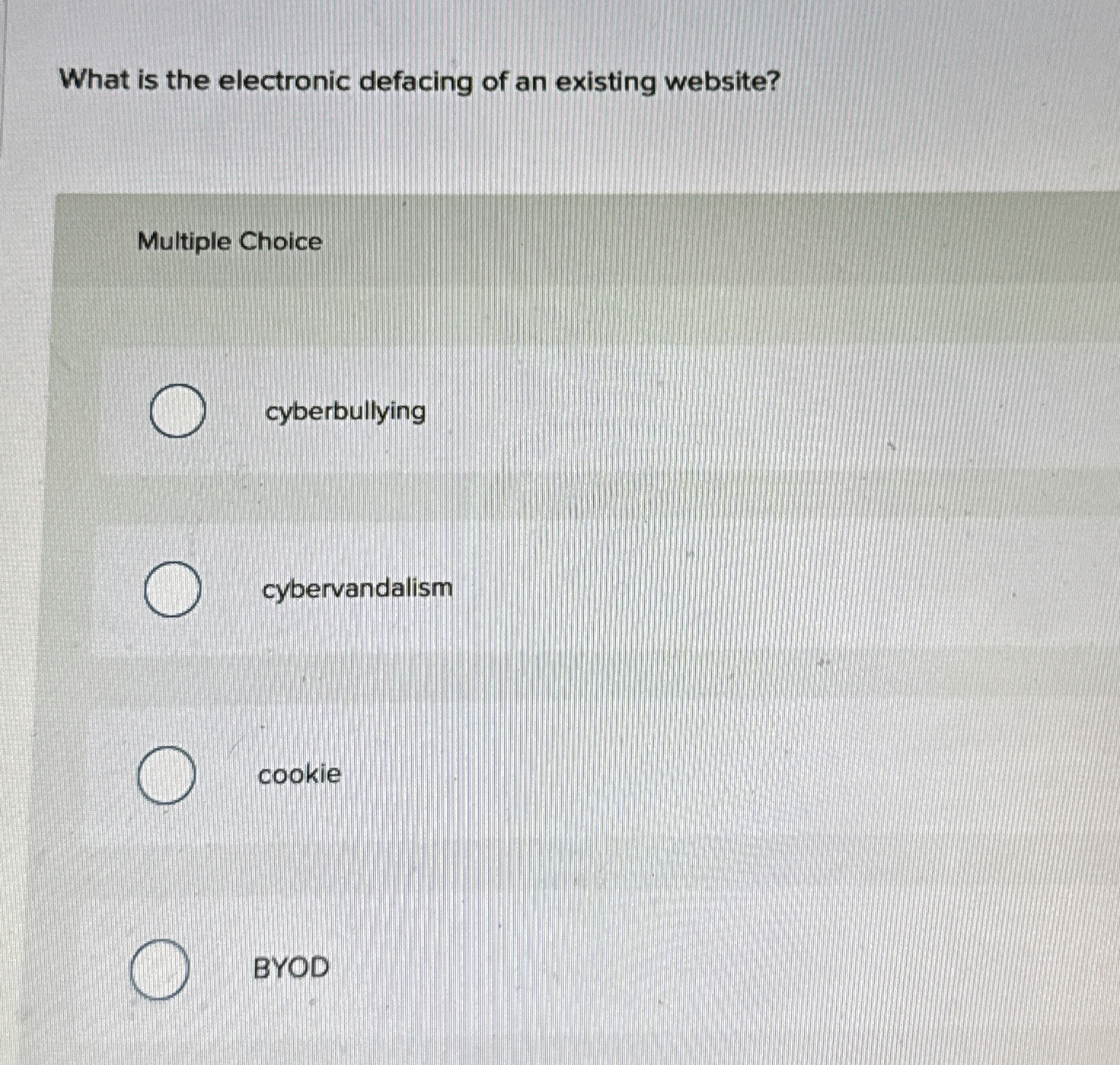 What is the electronic defacing of an existing