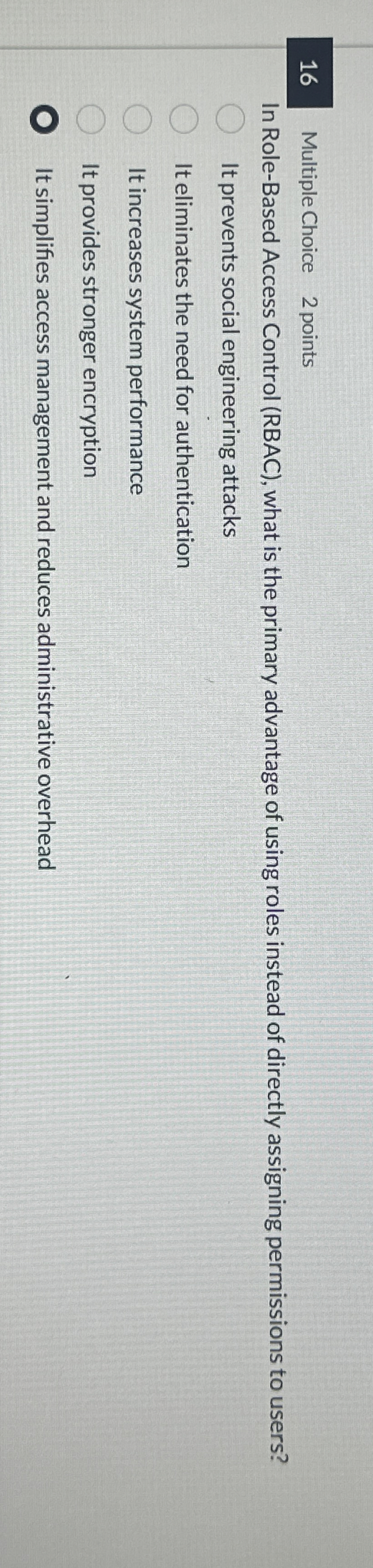 1 6 Multiple Choice 2 points In Role - Based