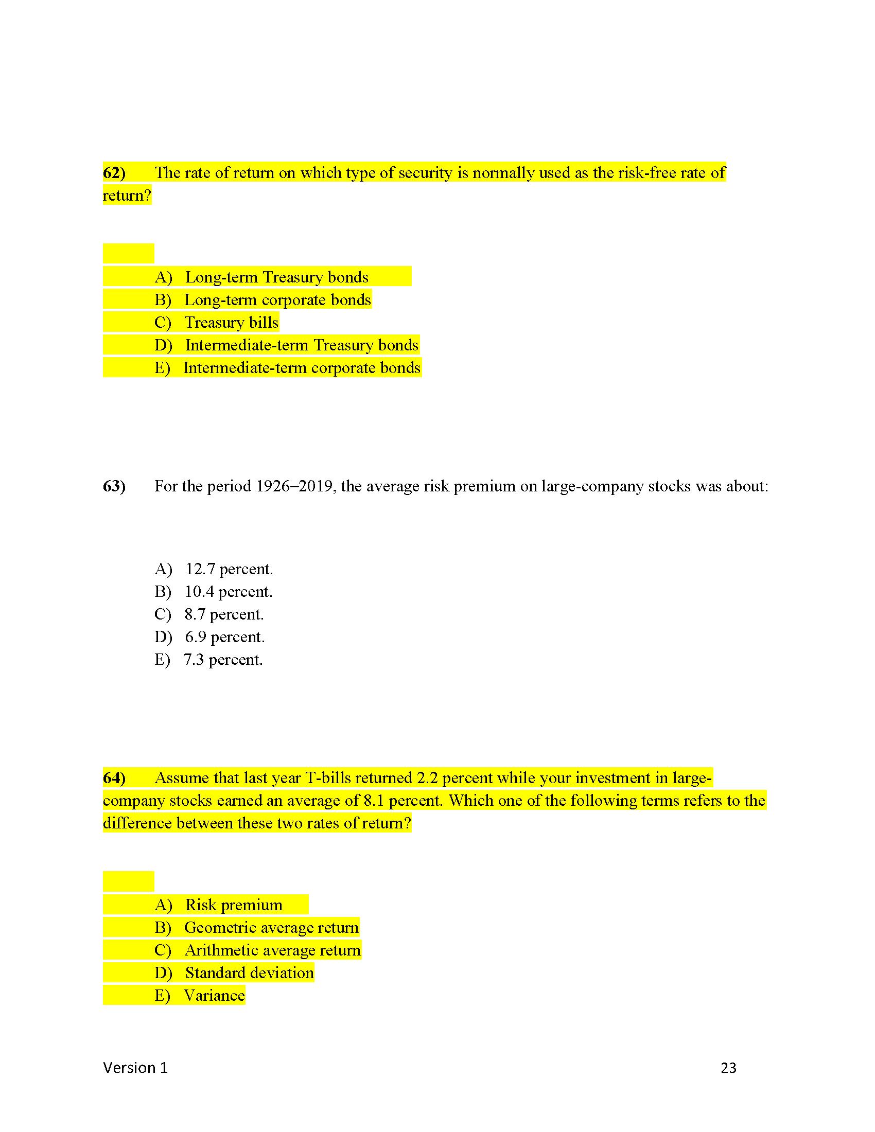 1) A project has a net present value of zero.