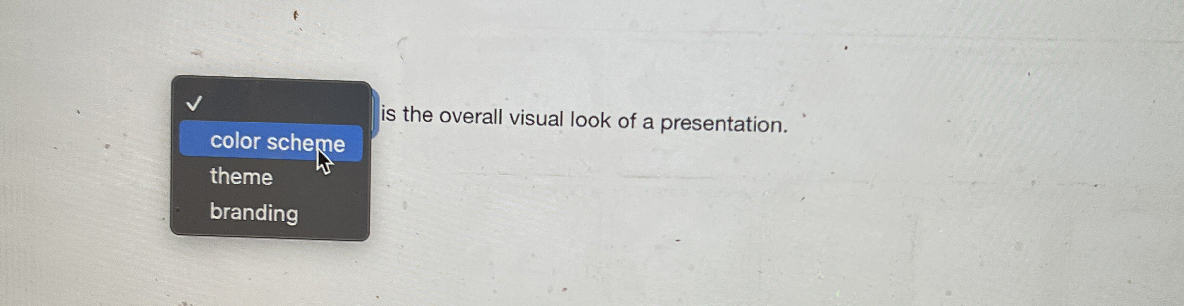 color scheme is the overall visual look of a