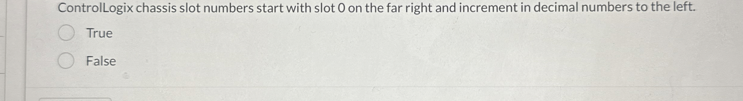 ontrolLogix chassis slot numbers start with slot