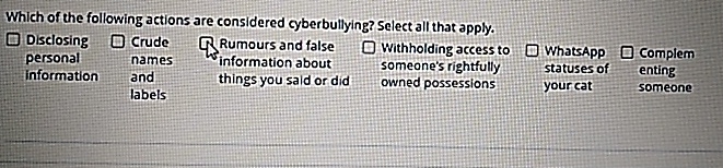 Which of the following actions are considered