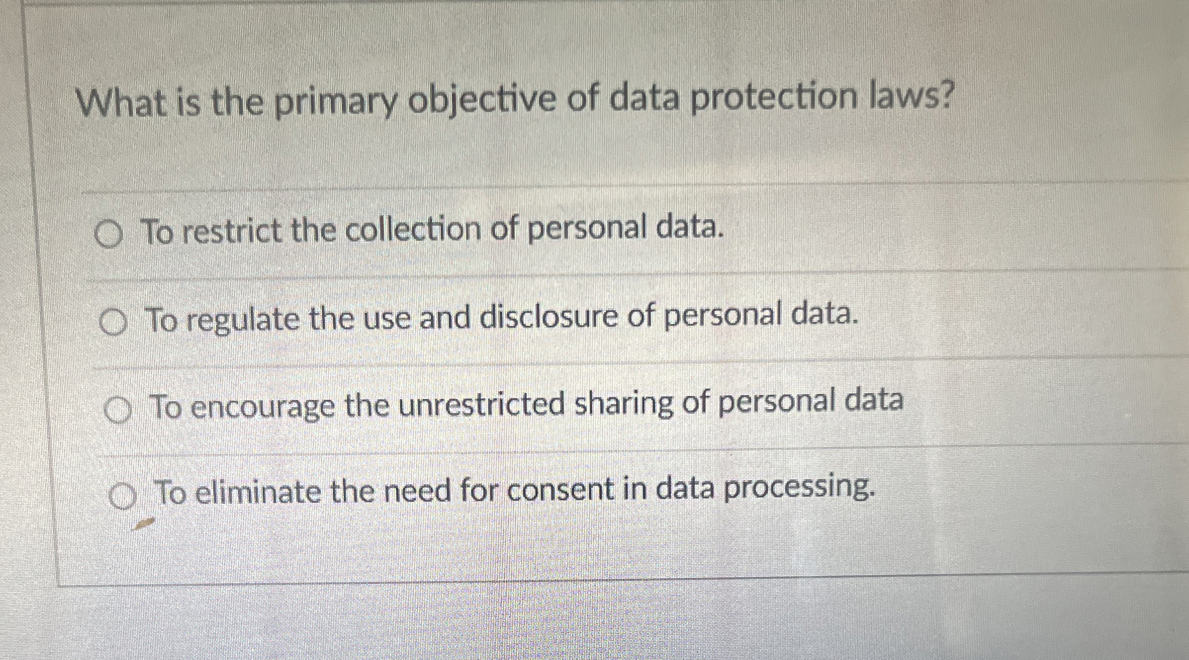 What is the primary objective of data protection