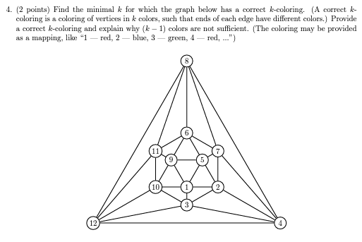 4 . ( 2 points ) Find the minimal \ ( k \ ) for