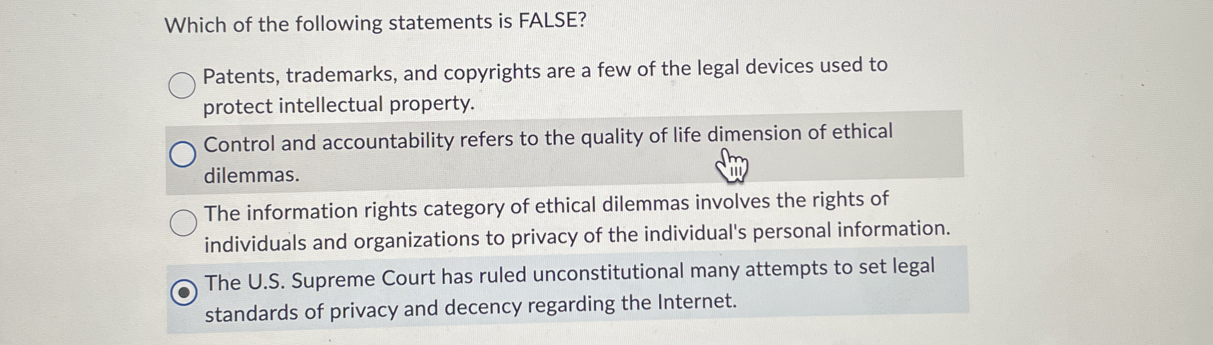 Which of the following statements is FALSE?