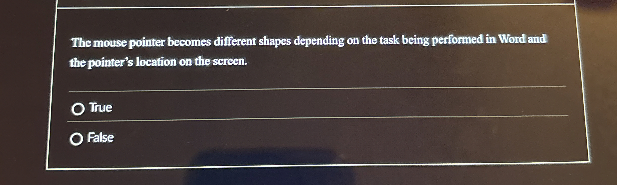 The mouse pointer becomes different shapes