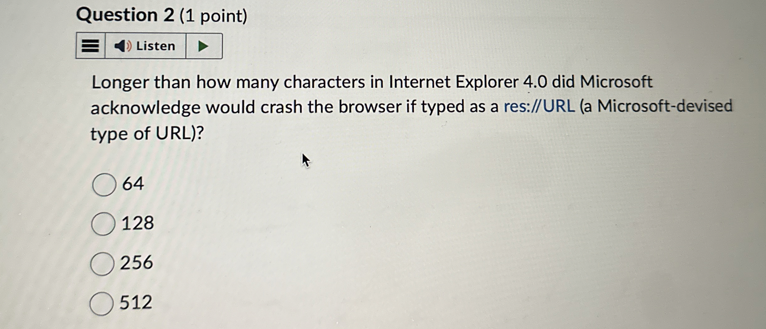 Question 2 ( 1 point ) Longer than how many
