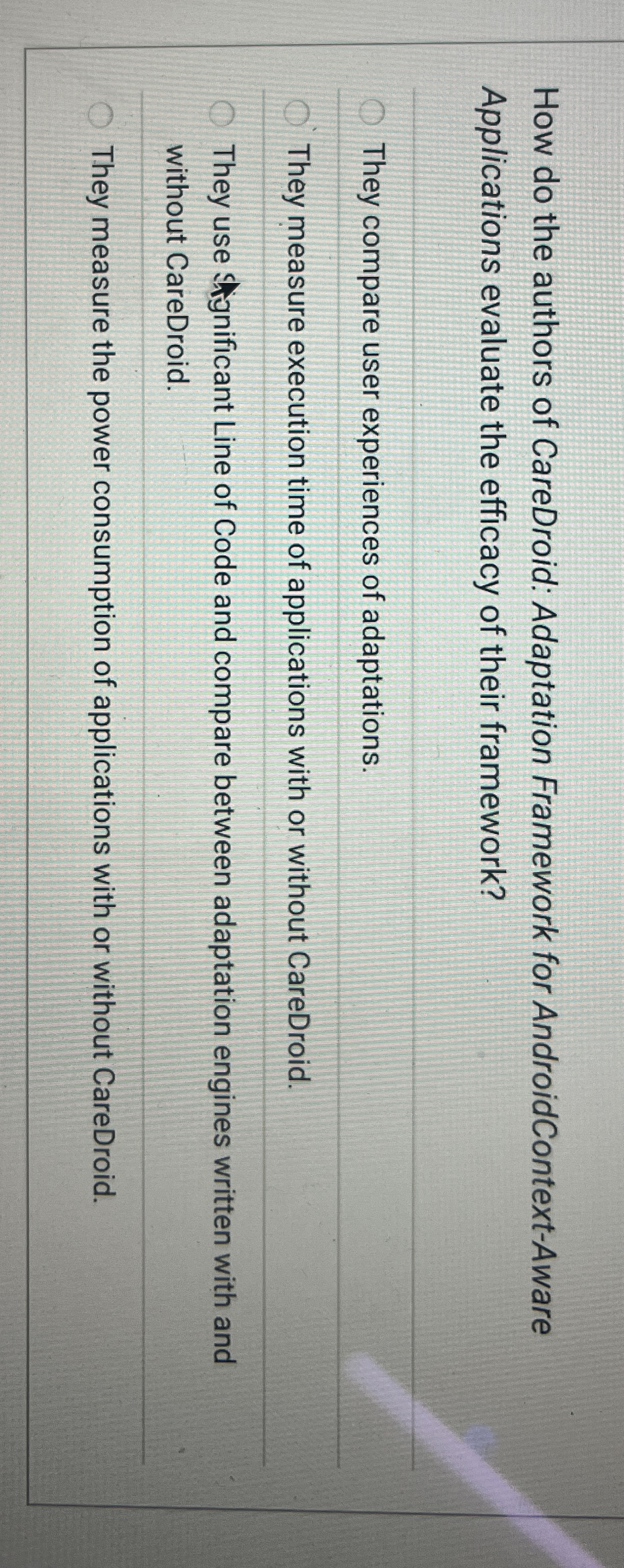 How do the authors of CareDroid: Adaptation