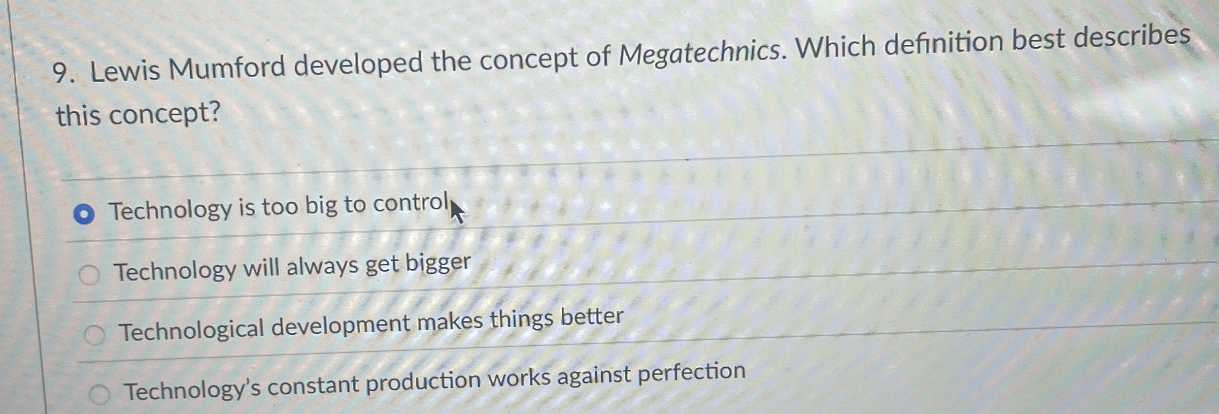 Lewis Mumford developed the concept of
