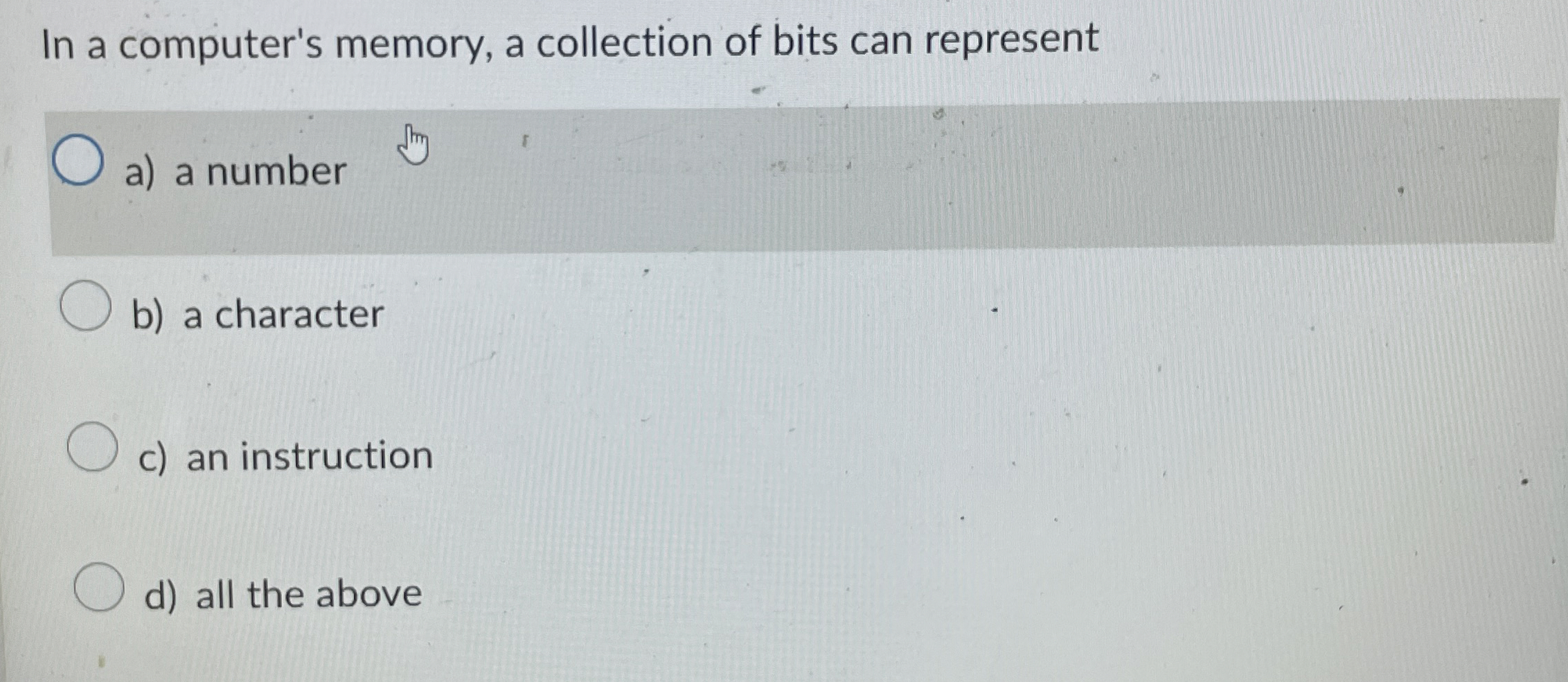 In a computer's memory, a collection of bits can