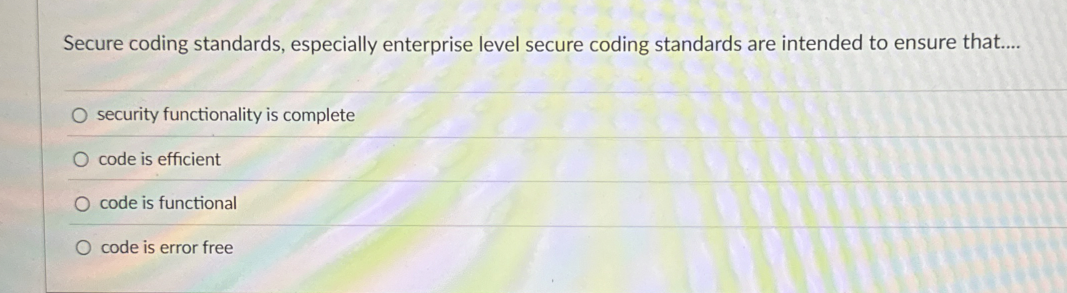 Secure coding standards, especially enterprise