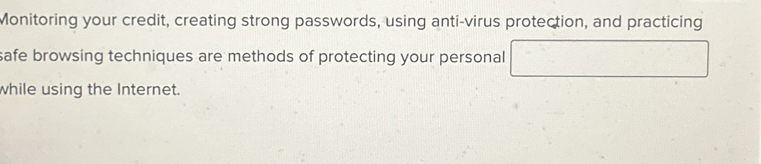 Monitoring your credit, creating strong