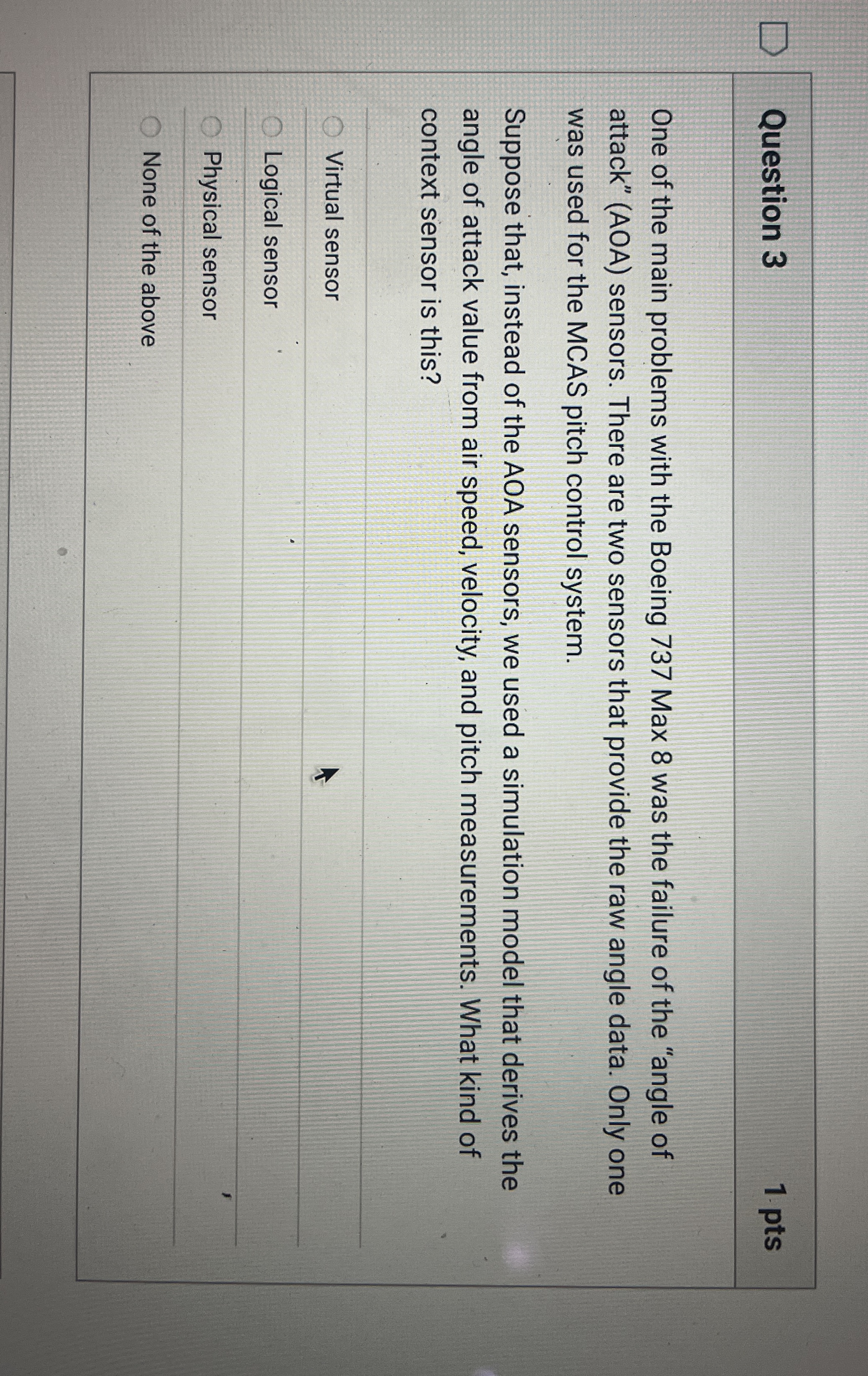 Question 3 One of the main problems with the