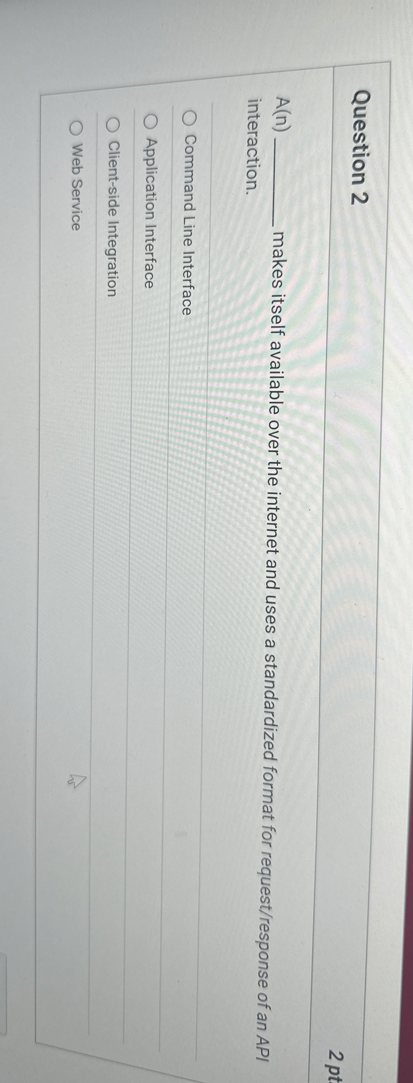 Question 2 2 p t A ( n ) makes itself available