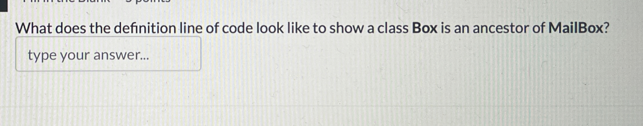 What does the definition line of code look like