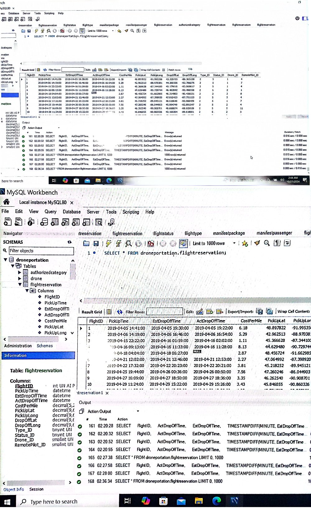 How close is the actual drop off time to the