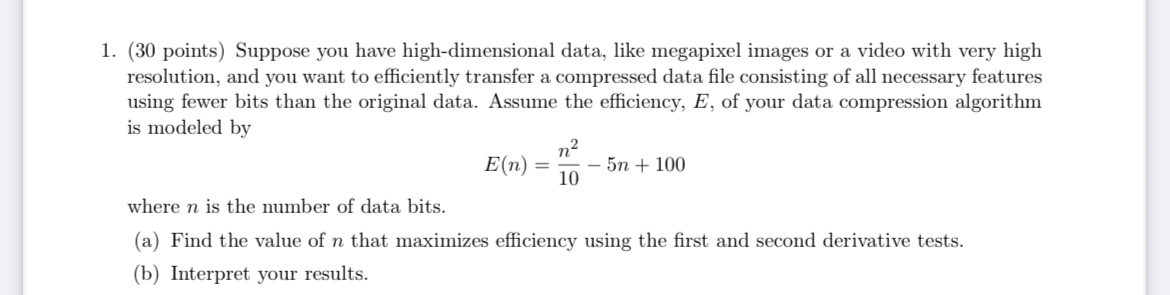 ( 3 0 points ) Suppose you have high -