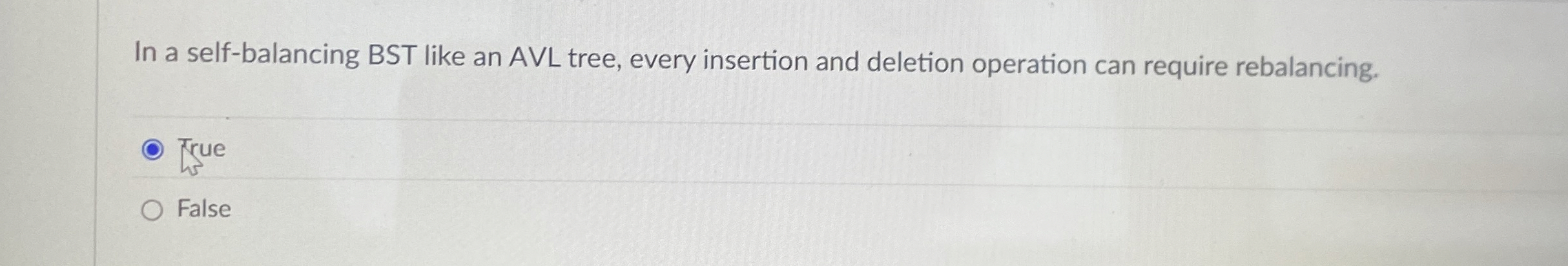 In a self - balancing BST like an AVL tree, every