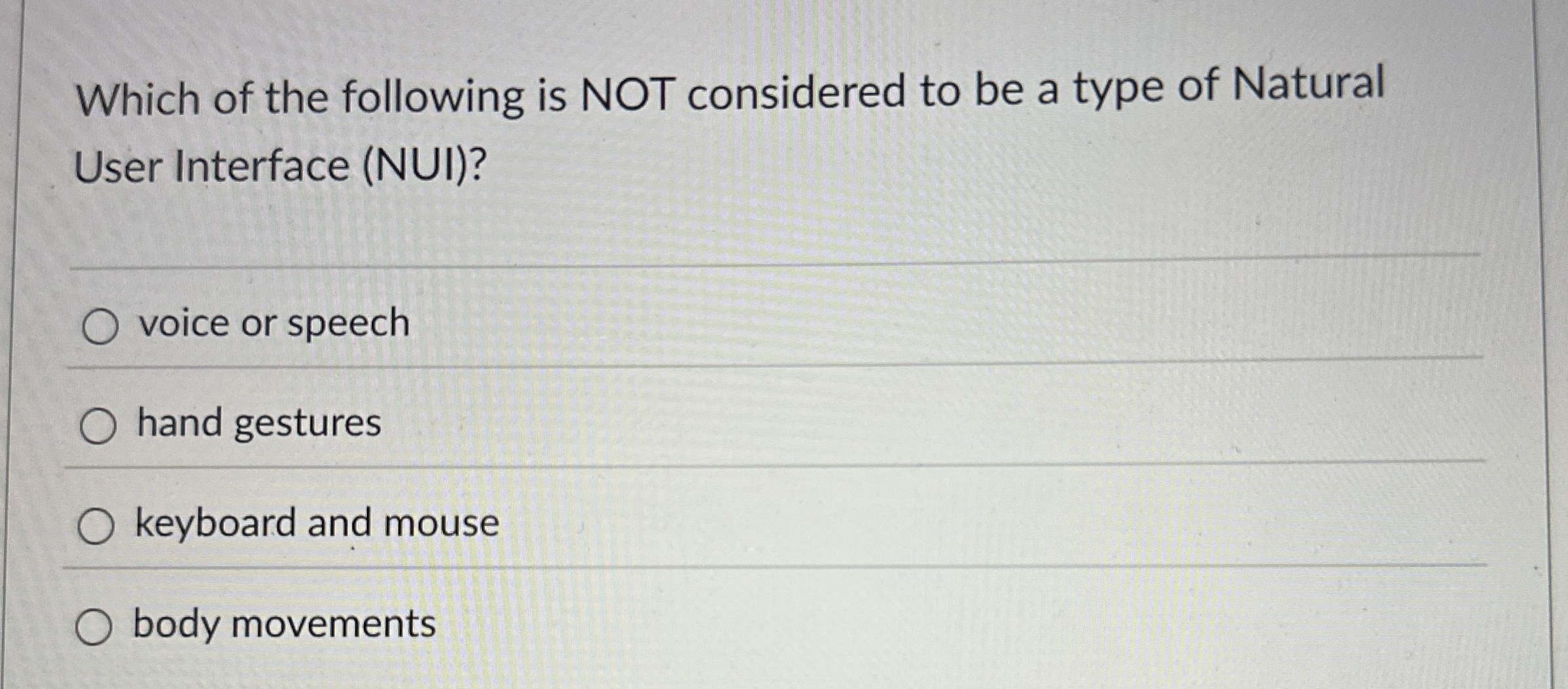 Which of the following is NOT considered to be a