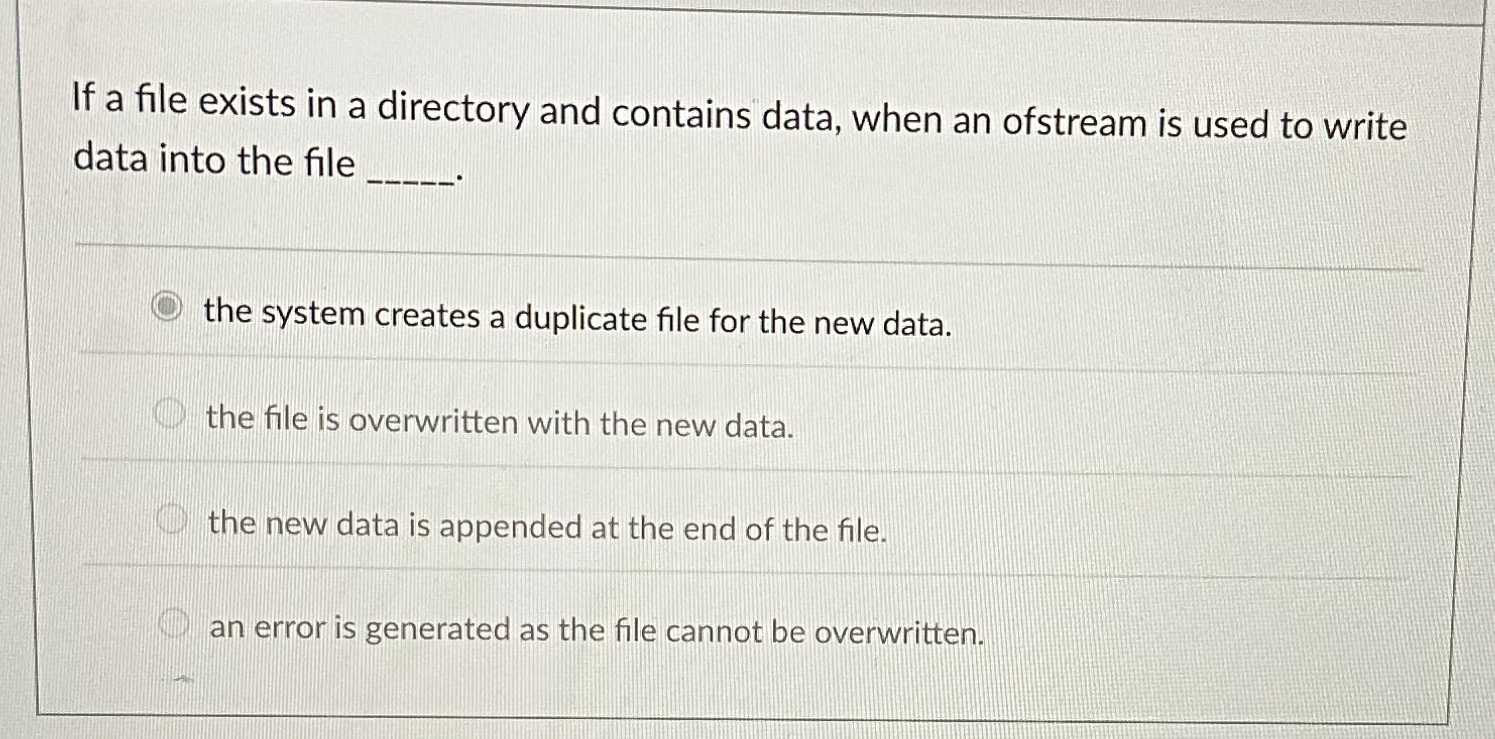 If a file exists in a directory and contains