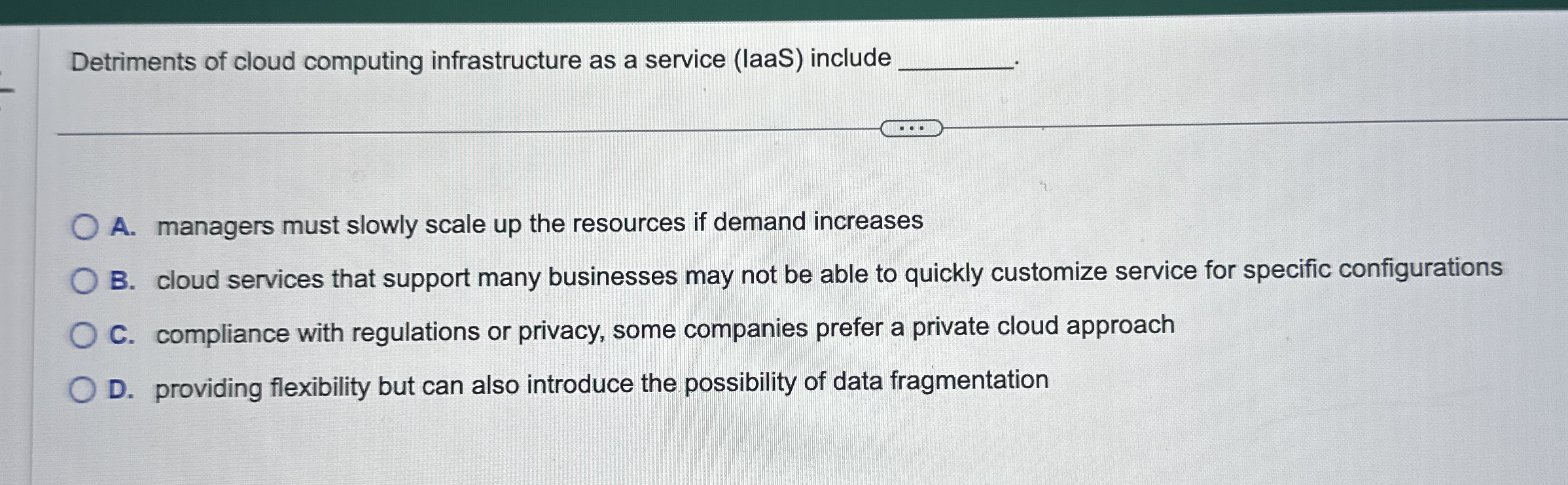 Detriments of cloud computing infrastructure as a