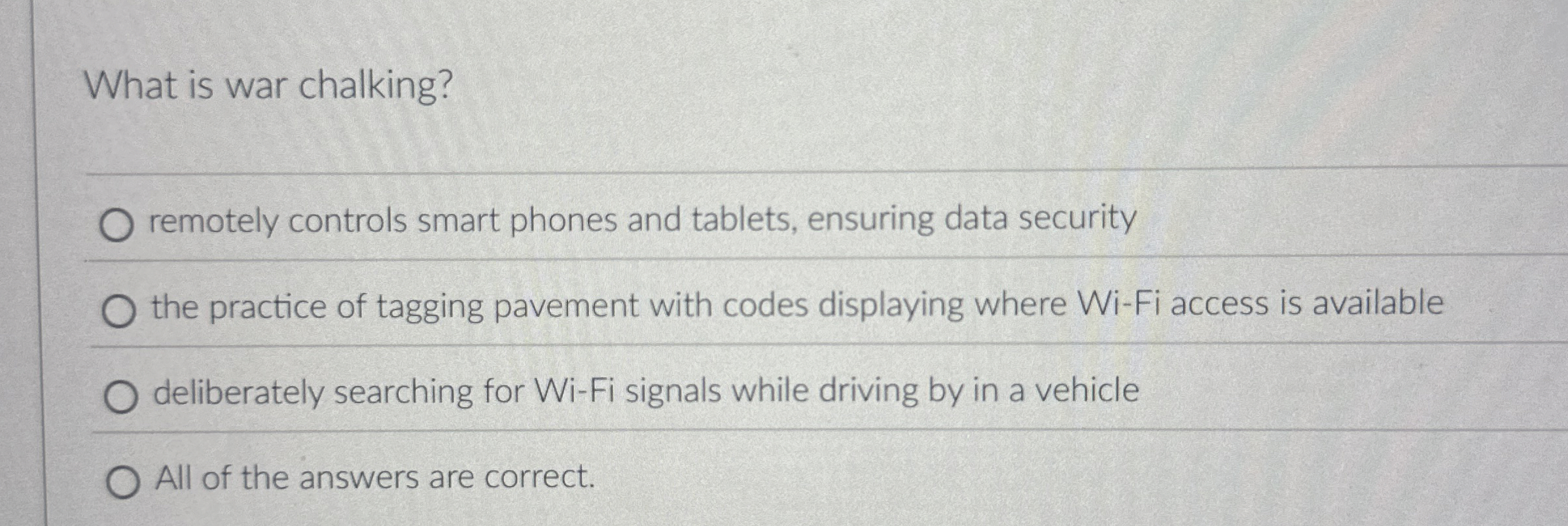 What is war chalking? remotely controls smart