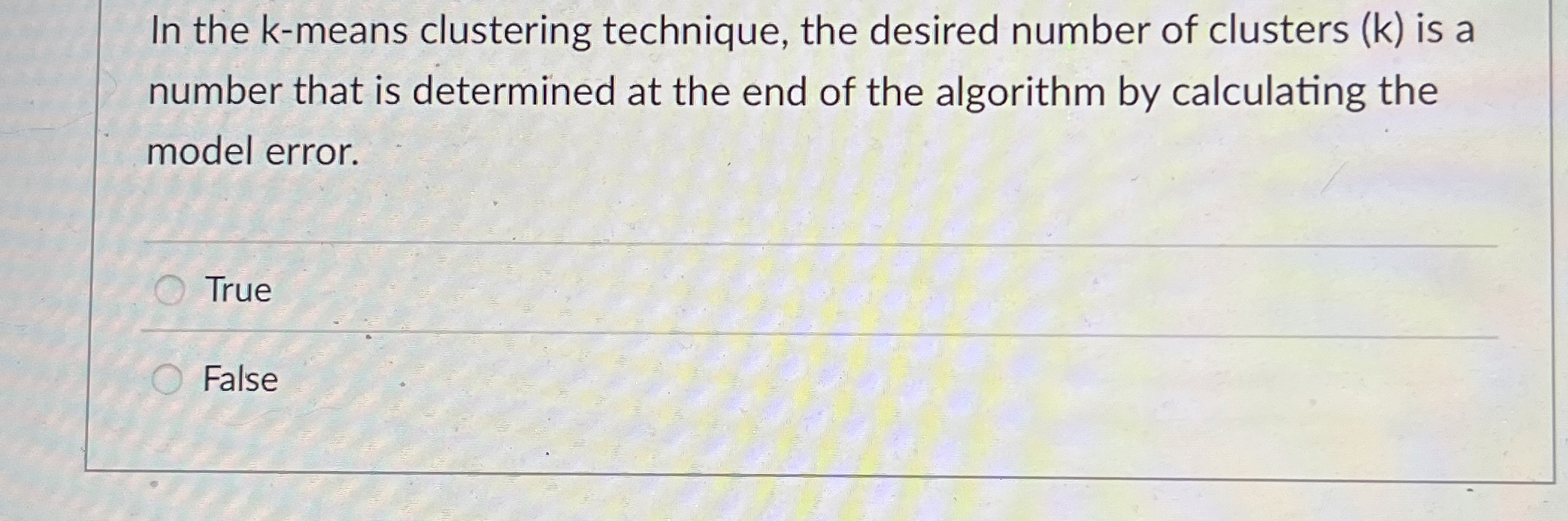 In the k - means clustering technique, the