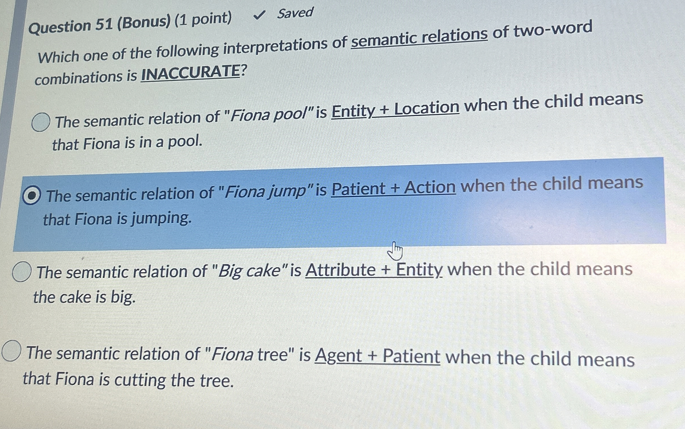 Question 5 1 ( Bonus ) ( 1 point ) Saved Which