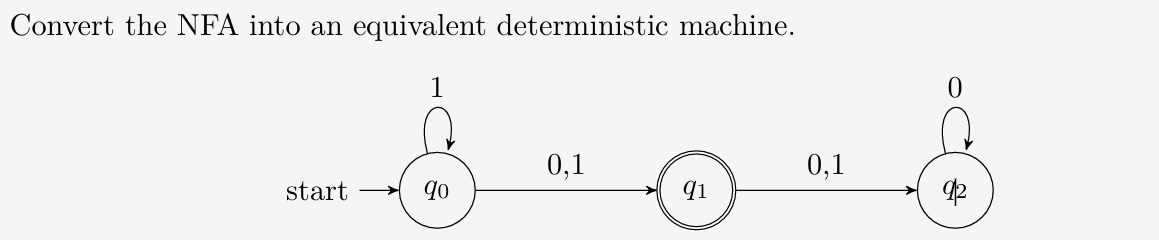 Convert the NFA into an equivalent deterministic