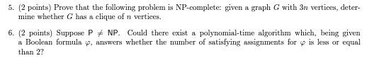 5 . ( 2 points ) Prove that the following problem