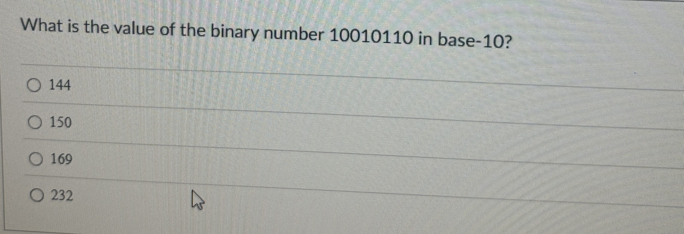 What is the value of the binary number 1 0 0 1 0