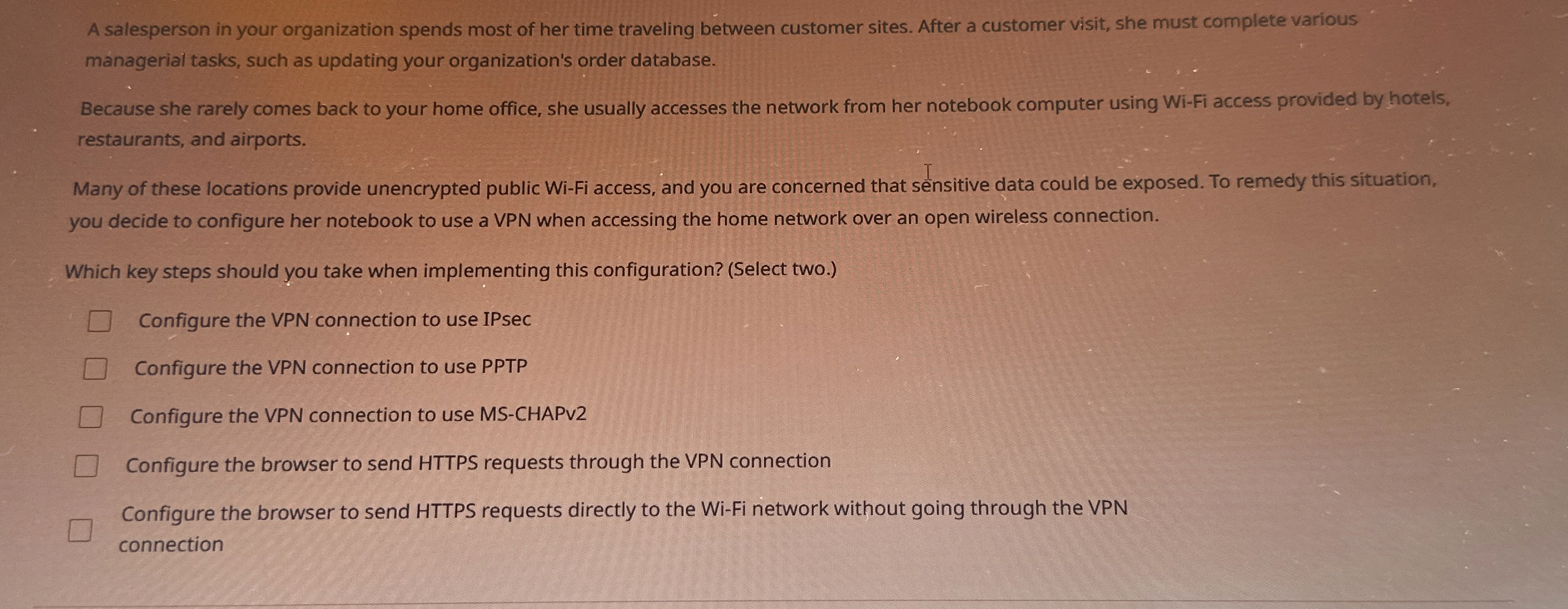 A salesperson in your organization spends most of