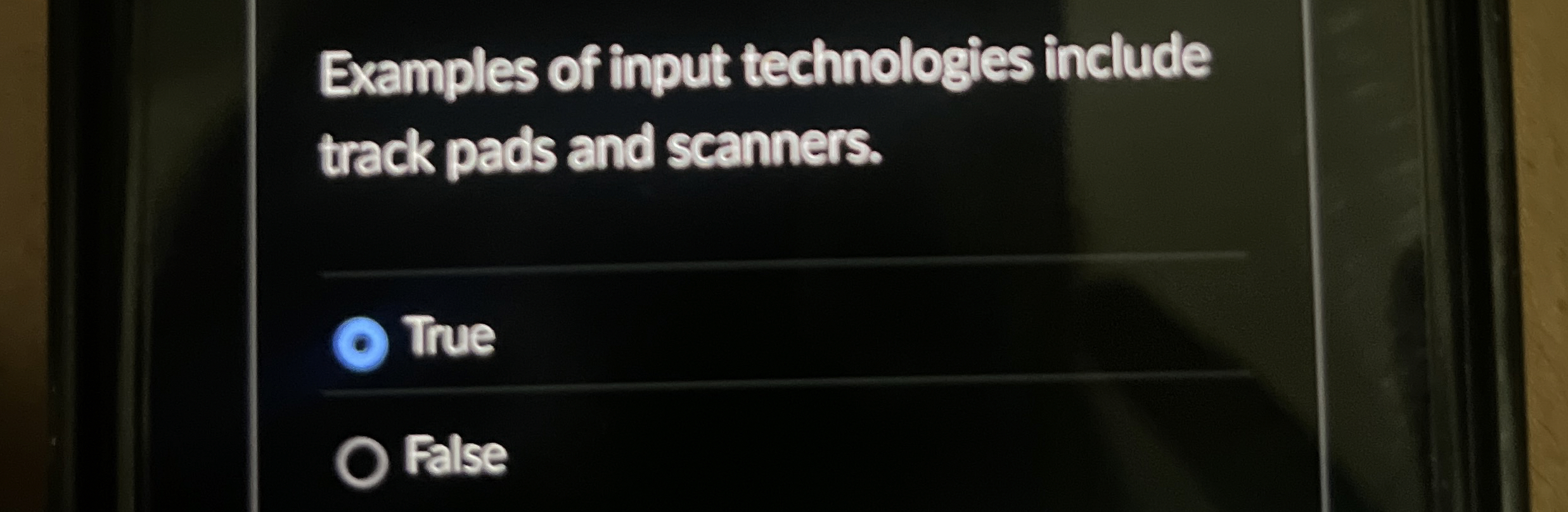 Examples of input technologies include track pads