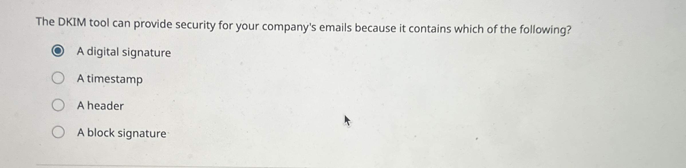 The DKIM tool can provide security for your