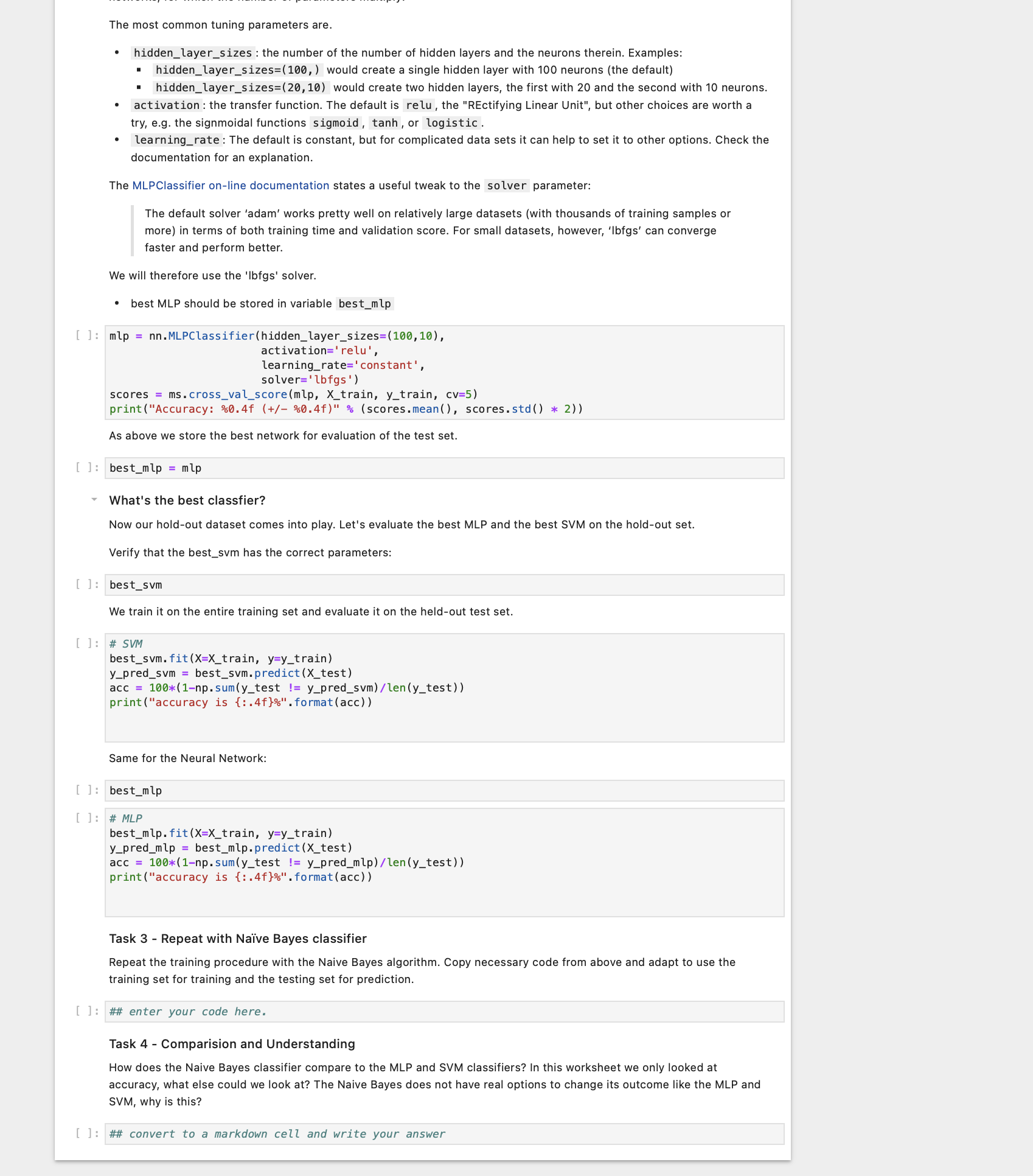 Need Task 3 and 4 solution